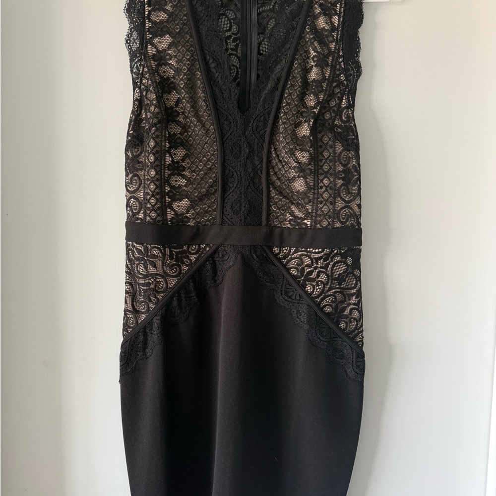 Akira Chicago Black Scalloped Lace Mini Dress